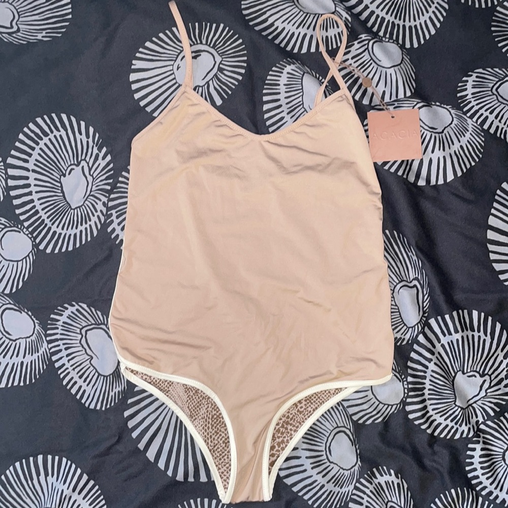NWT ACACIA Waikiki One Piece in Mocha size medium